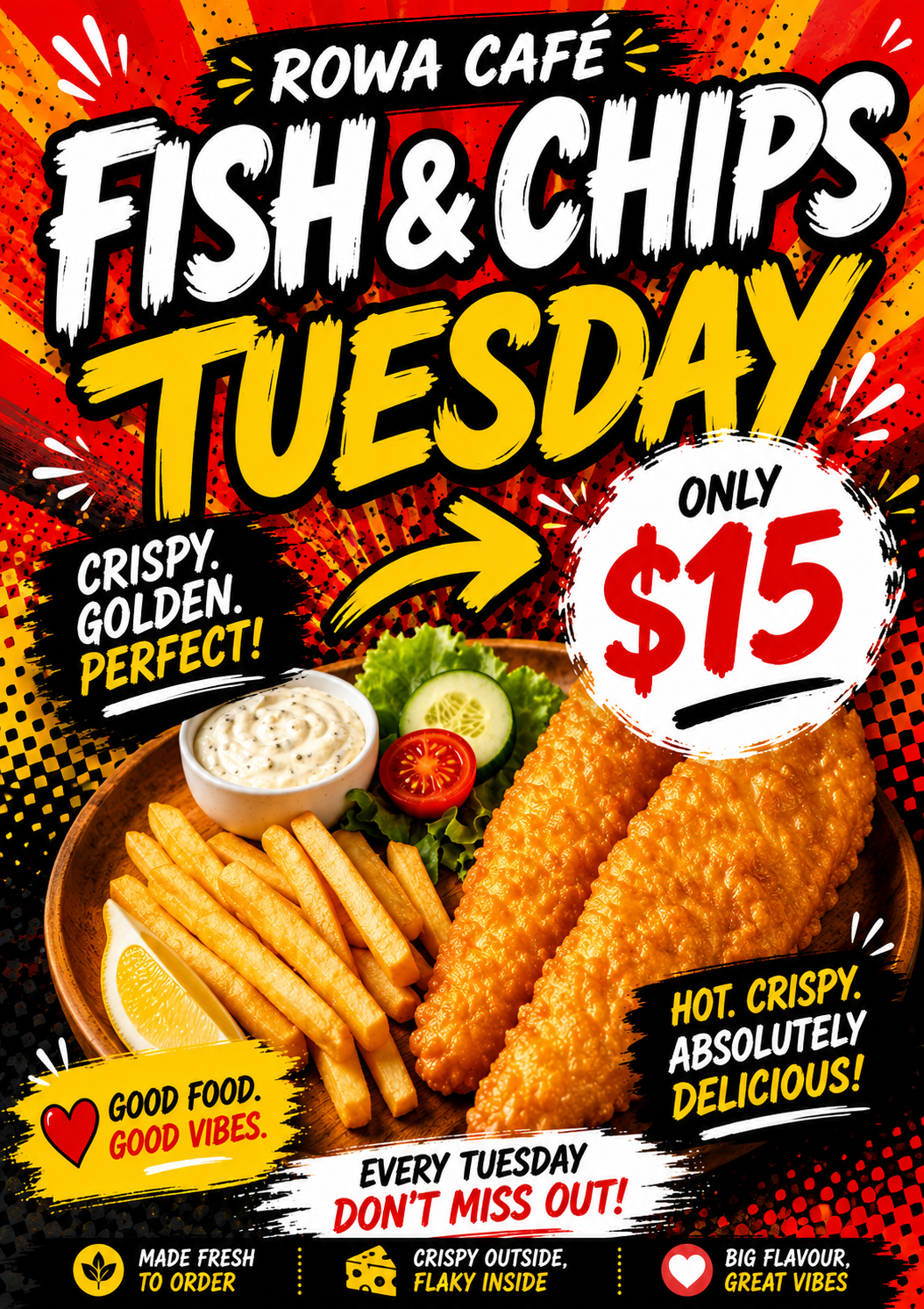 🐟⚡ CRISPY FISH & CHIPS TUESDAY ⚡🍟